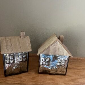 Rustic Wooden House Decor Set